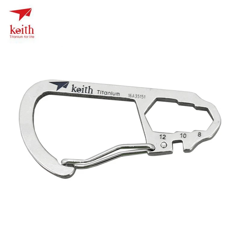 키이스 티타늄 카라비너 ​​고강도 후크 EDC 도구 자전거 강철 와이어 총검 8/10/12 알렌 렌치와 다기능