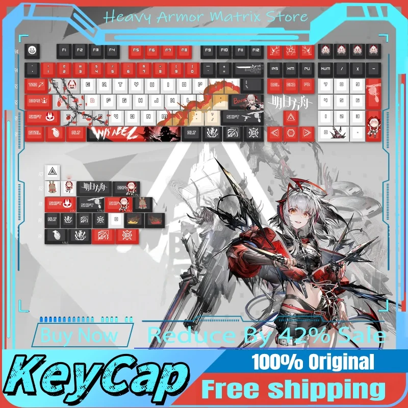 

Arknights Game Themed Keycaps 120 Keys Cherry Profile Pbt Mechanical Keyboard Anime Cartoon Cool Holiday Gift Office Keycaps