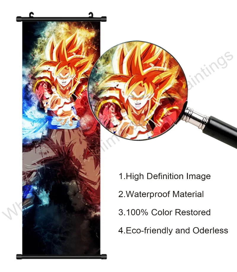 Janpanese Poster Home Decor Canvas Print Anime Picture Dragon Ball Painting Wall Artwork Super Saiyan Frieza Hanging Scroll