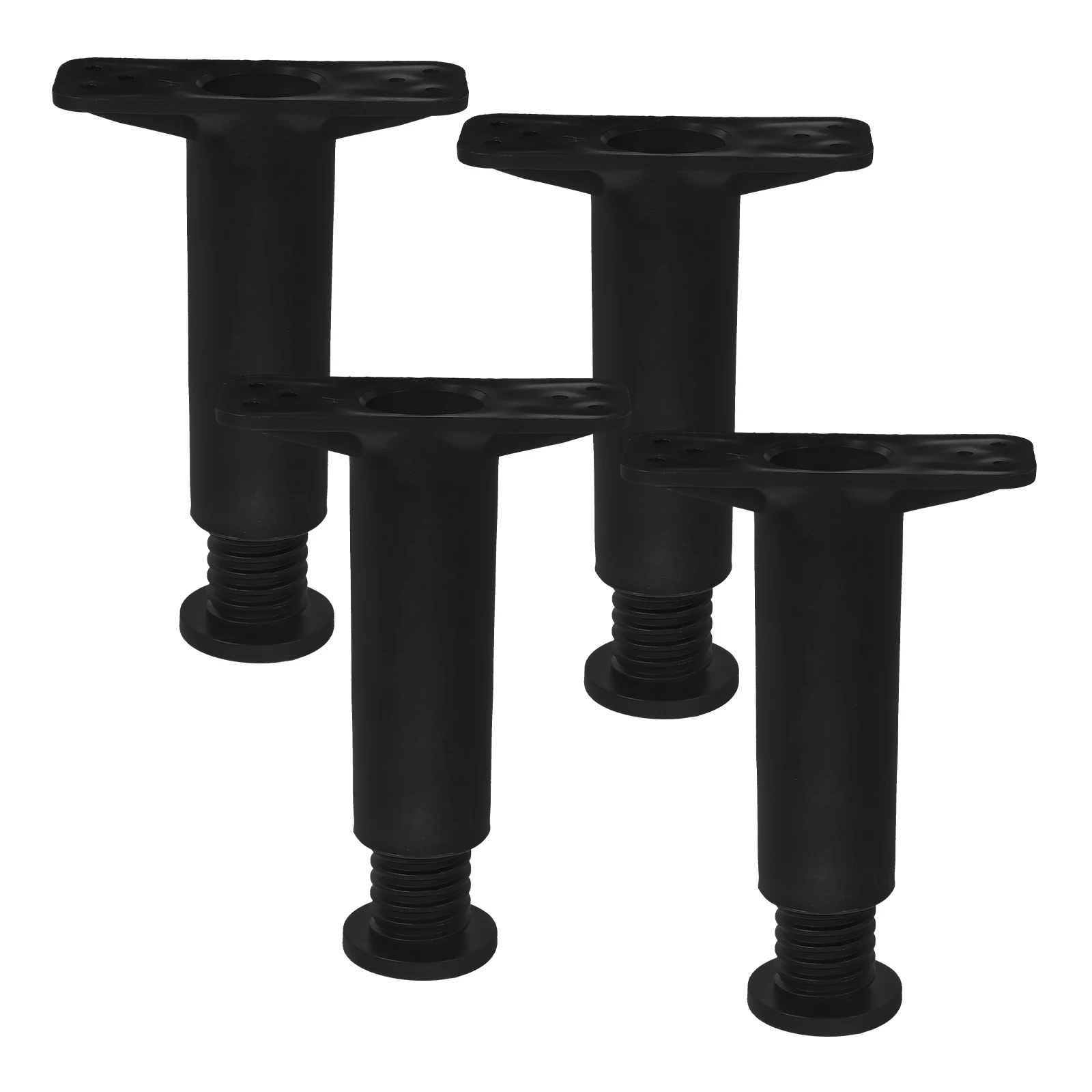 

1 set Bed Support Frame Risers Adjustable Height Increase Sturdy Legs Replacement Black Furniture