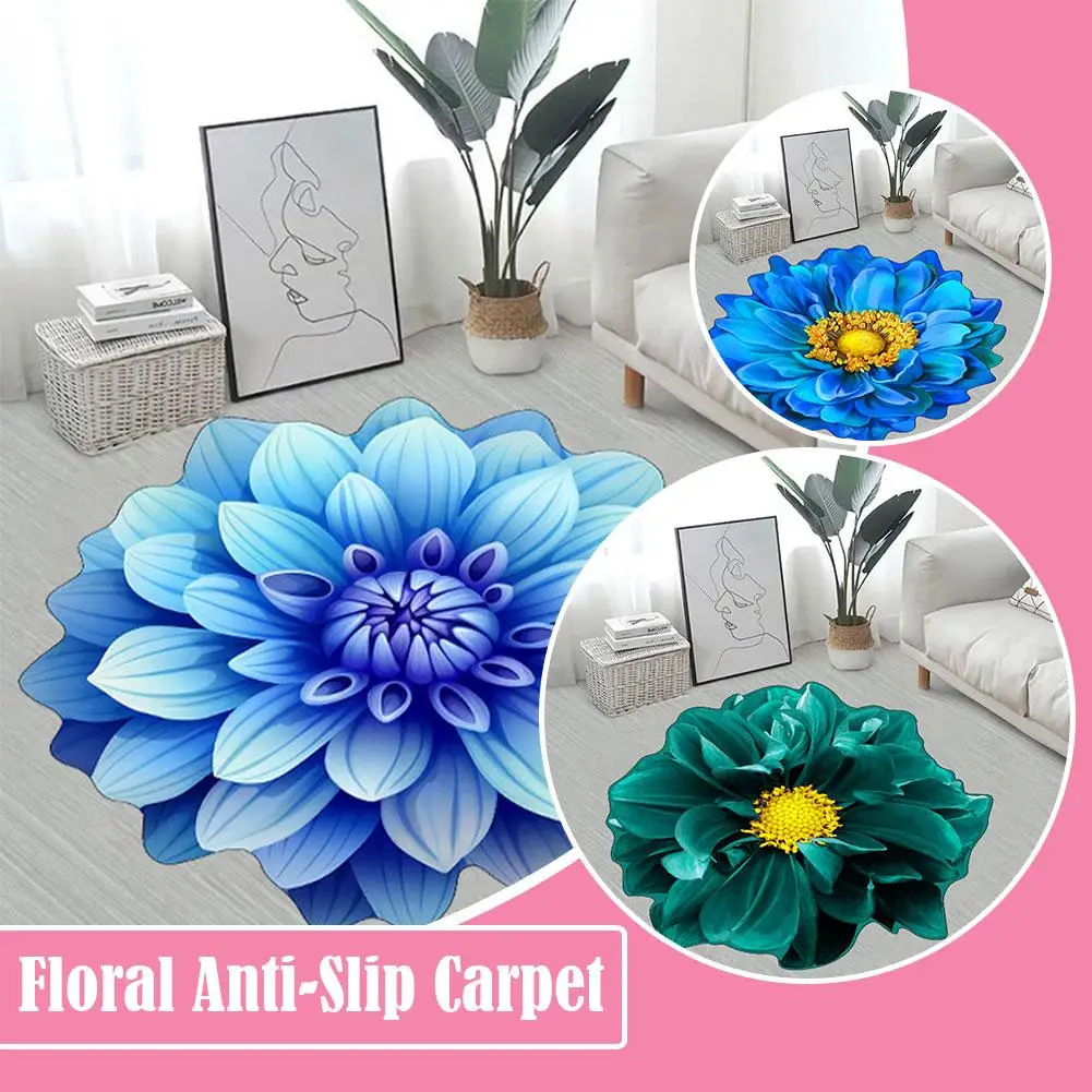 

Nordic Style Living Room Decoration Flower Shape Carpet Room Carpet 3d Living Decoration Pile Home Non-slip Mat Nordic Crys I4y7