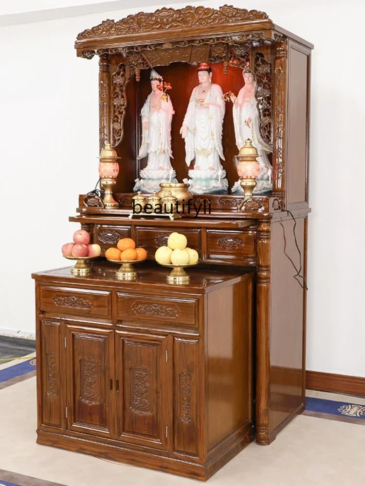 

zxqxxqBuddha Niche Home Buddha Cabinet Guanyin Table Buddha Statue Enshrine Vertical for Buddha Cabinet
