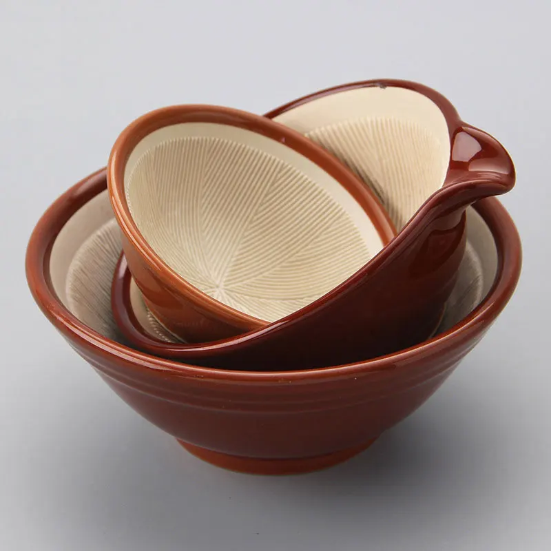 

Browan Japanese Sle Cerc inding Bowl Baby Food Supplement inding Bowl Soup Bowl Kitchen Utensils Garlic Paste