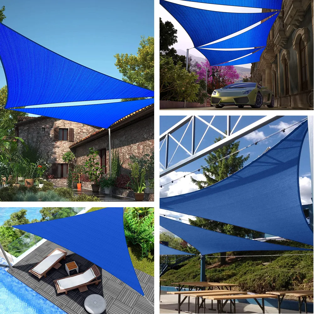 Wasserdichter dreieckiger Sonnenschutz, Segelüberdachung, 98 % UV-Block-Sonnenschutz für Außenanlagen und Aktivitäten, Hinterhof-Markise, Campingzelte – Detail 6