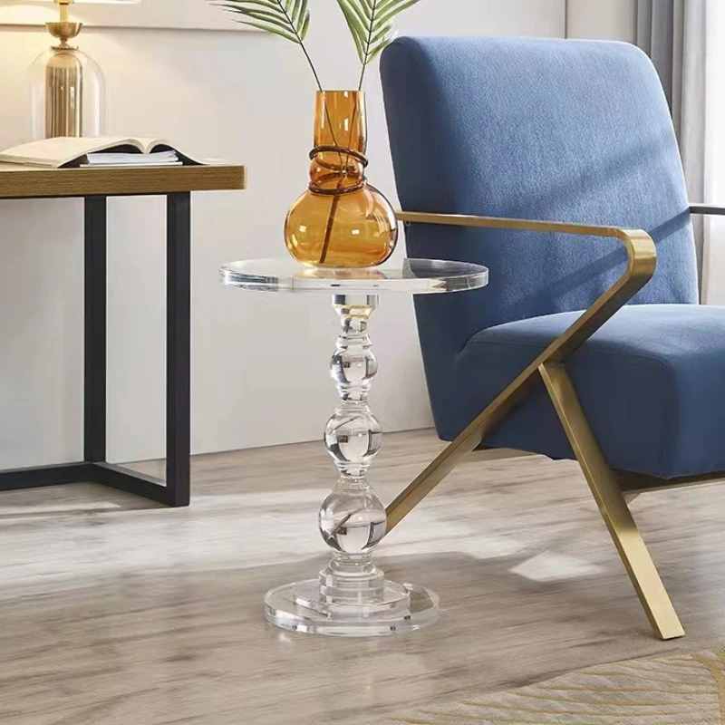 

Transparent Acrylic Coffee Tables Luxury Living Room Decor Tea Table Sofa Side Nordic Modern Simple Small Round Corner Tables