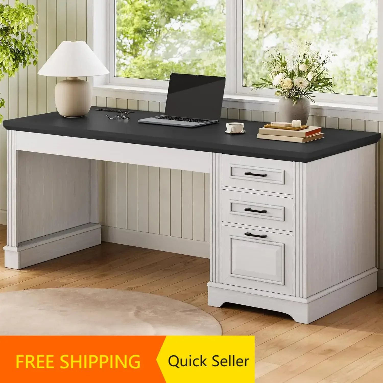 

Акционная цена. Ограниченное предложение. Офисный стол Farmhouse 55" Executive Desk, Com.