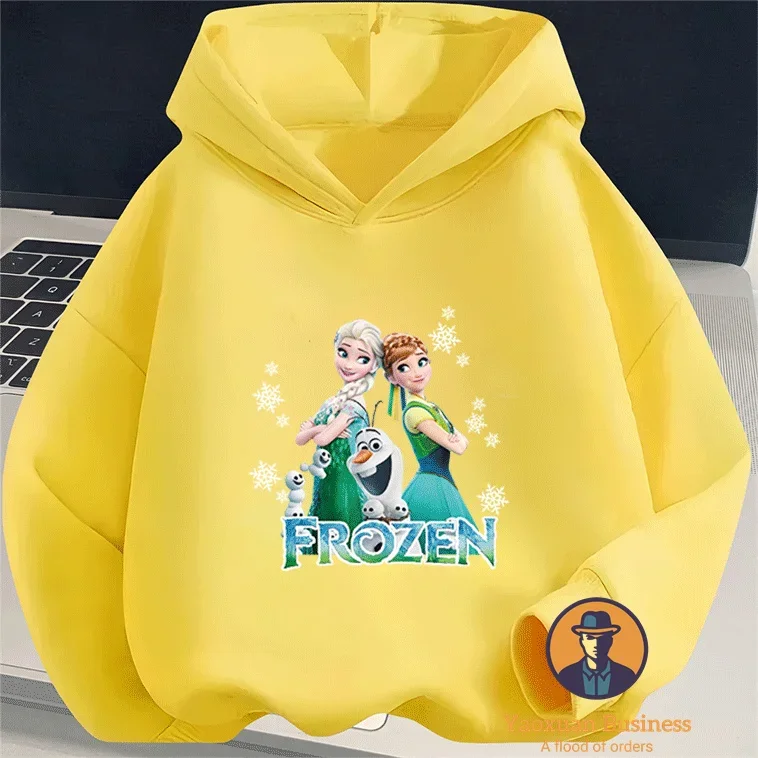 المألوف ديزني إلسا الفتيات الصغيرات الأطفال هوديي لطيف الكرتون طباعة يندبروف الدافئة الخريف الشتاء جديد #5