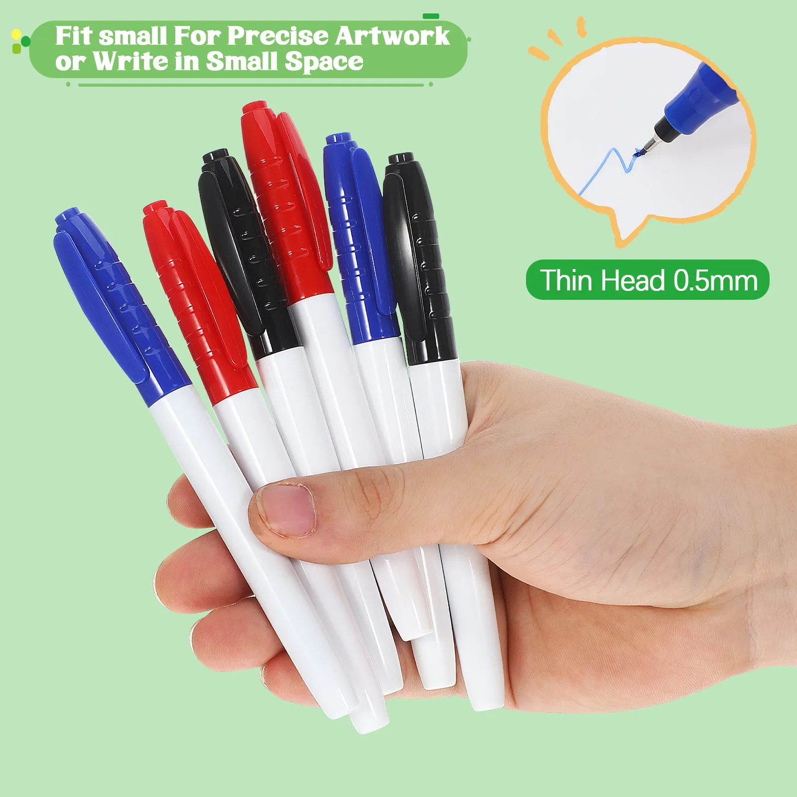 

6 Pcs White Board Marker Pens Whiteboard Erasable Dry Erase Chalk Small Crayons For erasable markers for whiteboard