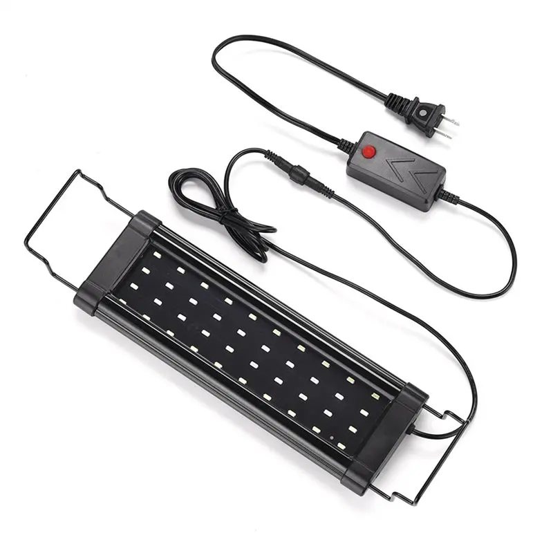 

ABJI-Aquarium LED Light Super Slim Fish Tank Aquatic Plant Grow Lighting Waterproof Bright Clip RGB LED 30-45Cm US Plug