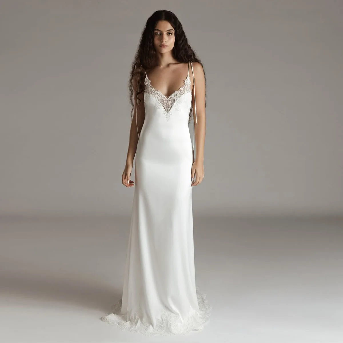 

Customized Lace Luxury Mermaid Wedding Dresses For Women Neck Sleeveless Formal Open Back Pearls Party Gowns Vestido Marrie