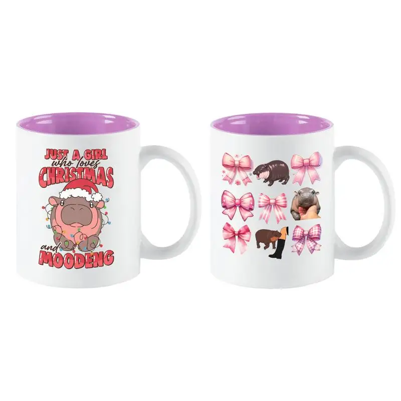 350 ml Hippo Keramiktasse Tier Kaffeetassen Trinkbecher Thailand Hippo Teetasse Lustige Wassertasse Niedliche Pygmy Hippo Muster Kaffeetasse