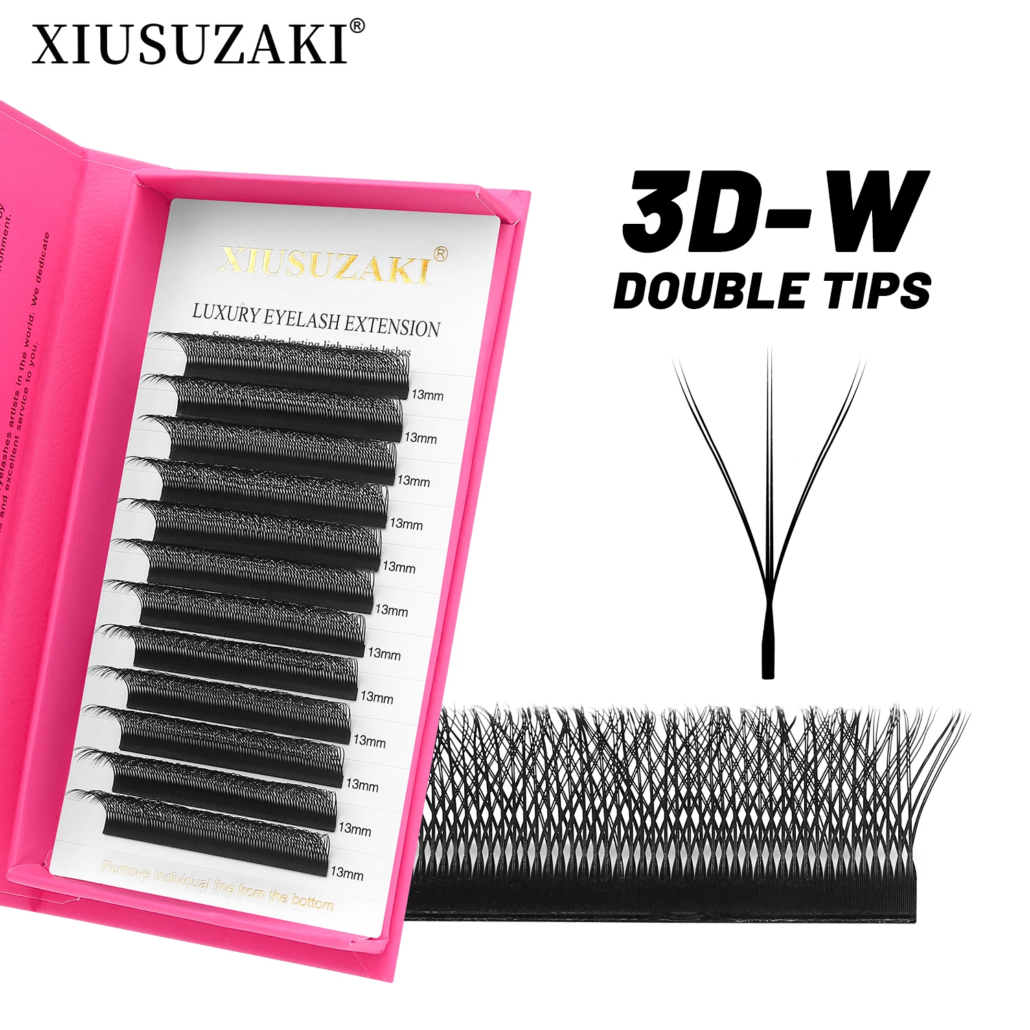 XIUSUZAKI двойные кончики 3D W-образные ресницы 2-3DW готовые вееры наращивание ресниц мягкие 6DW индивидуальные накладные ресницы магазин инструментов