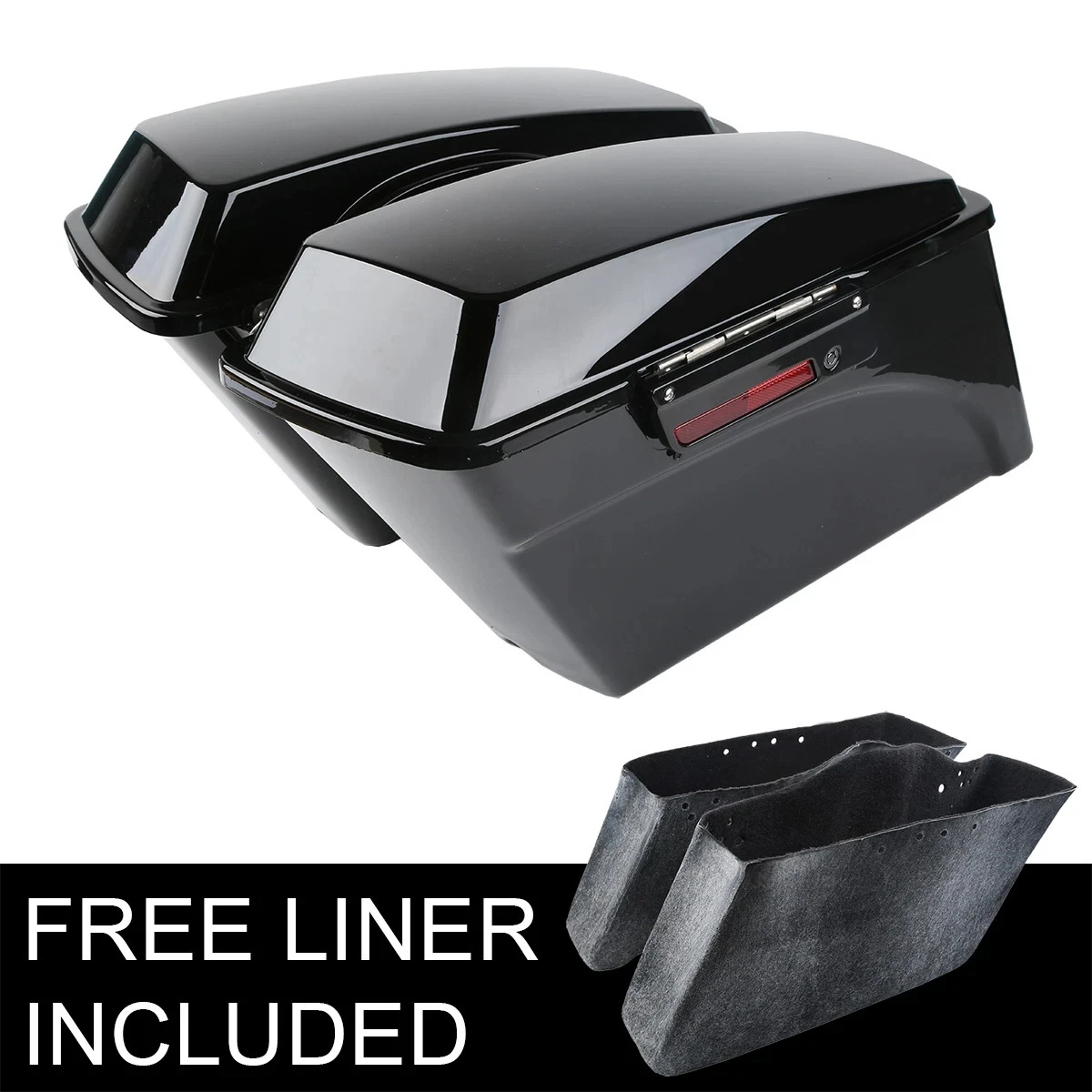 Vivid Black Hard Saddlebags Bag & Latch Keys Fit For Harley Touring Models 1994-2013 Motorcycle Luggage Side Bags