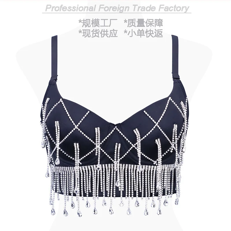 Lu Qiuguo women's handmade fish bone brace drill face pendant suspender short vest top DB1632