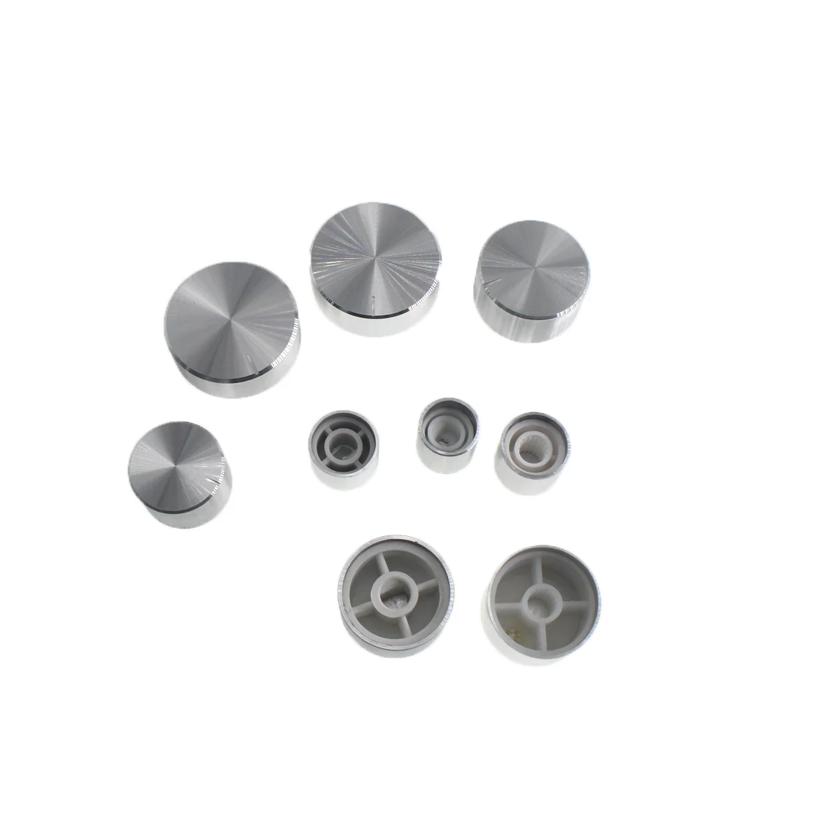 10pcs Silver 6mm Shaft D O 13X13 15X10 15X13 20X10 20X13 30X10 25X10 Hole Amplifier Knob for Rotary Encoder Potentiometer Knobs