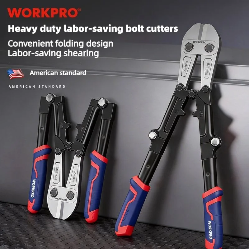 Workpro 18 Inch Portable Foldable Industrial Grade Labor-saving Bolt Cutter Wire Cutting Pliers Cut Iron Wire Iron Sheet Chain