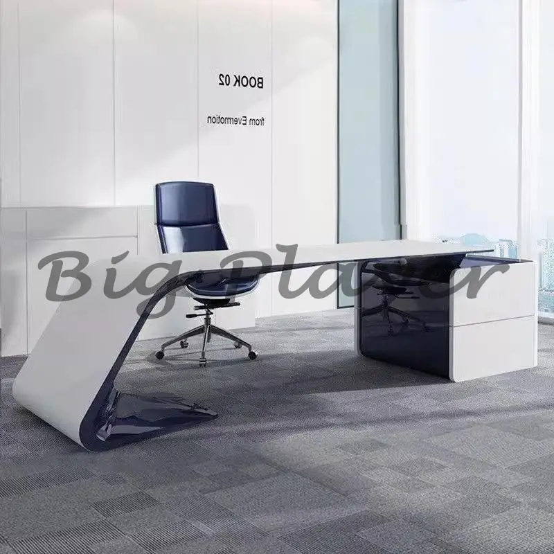 Unique Designer Office Desk Computer Gaming Work Conference Office Desk Boss Unusual Reading Vintage Wooden Bureau Furniture