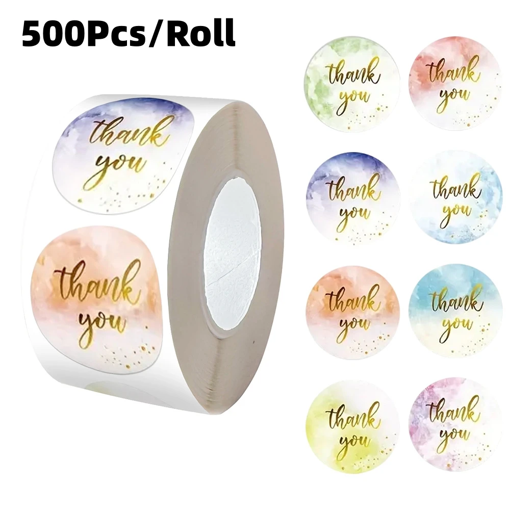

500 шт. 1 дюйм наклейки «Спасибо» для запечатывания конвертов этикетки канцелярские принадлежности ручной работы свадебный подарок украшения наклейка