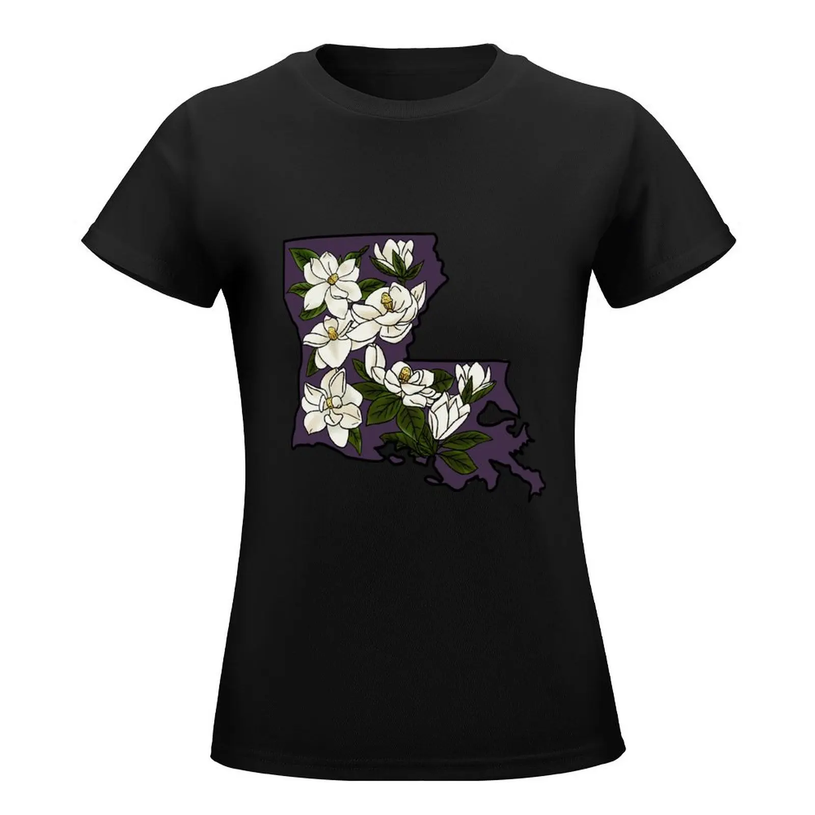 Louisiana Magnolia T-Shirt shirts graphic tees Aesthetic clothing female cat shirts for Women