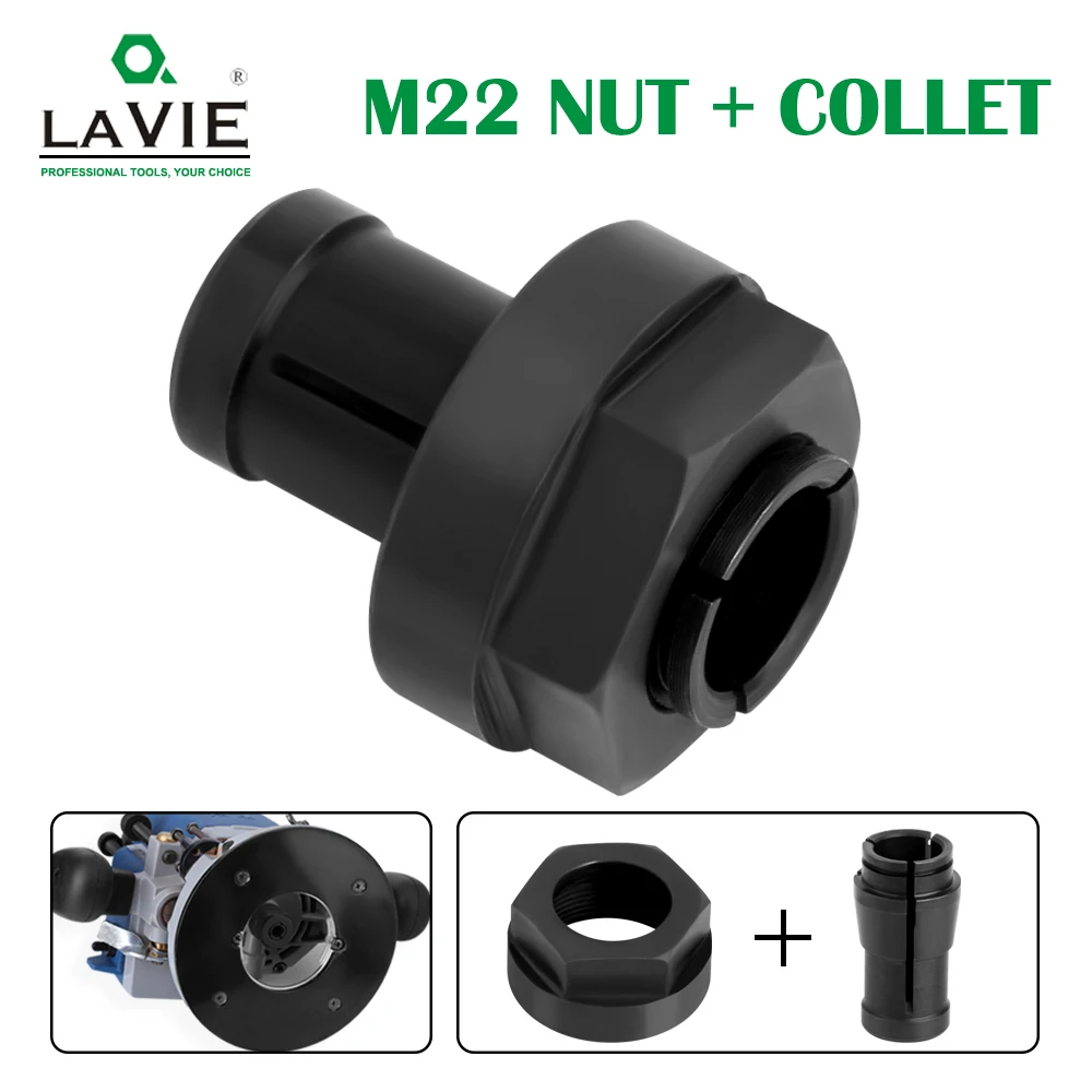 LAVIE M22 Nut 12mm Collet Engraving Machine Chuck Nut Electric Router Milling Cutter Accessories Conversion Handle