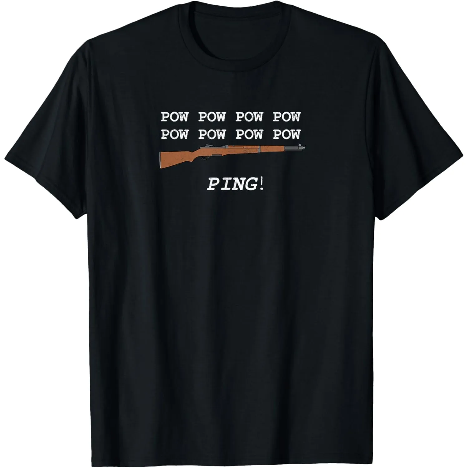 Camiseta con gráfico divertido M1 Garand Pow Pow Ping, camiseta informal de algodón con cuello redondo y manga corta