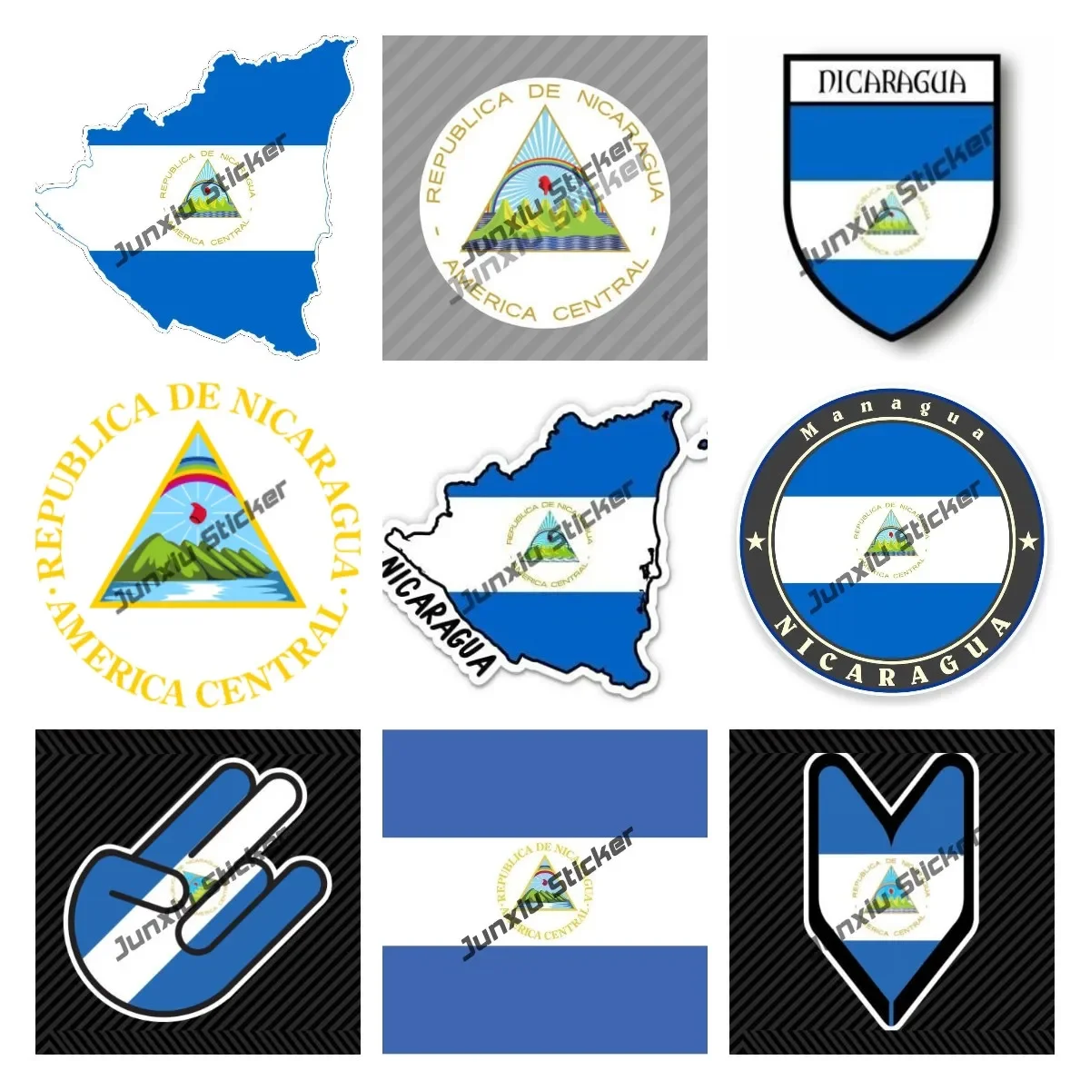 Nicaragua Map  Vinyl Sticker Decal for Phone Laptop Water Bottle Sticker Car Moto Map Flag Vinyl Decal Macbbook Nicaragua Decor