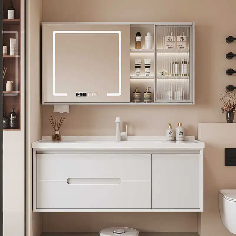 

Oak paint bathroom cabinet integrated ceramic basin cream wind washbasin cabinet combination washstand bathroom sink basin