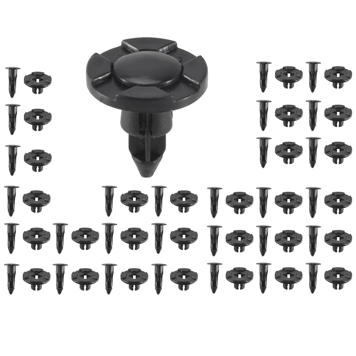 30 pezzi parti in plastica 8 mm foro nero paraurti rivetto clip chiusura G
