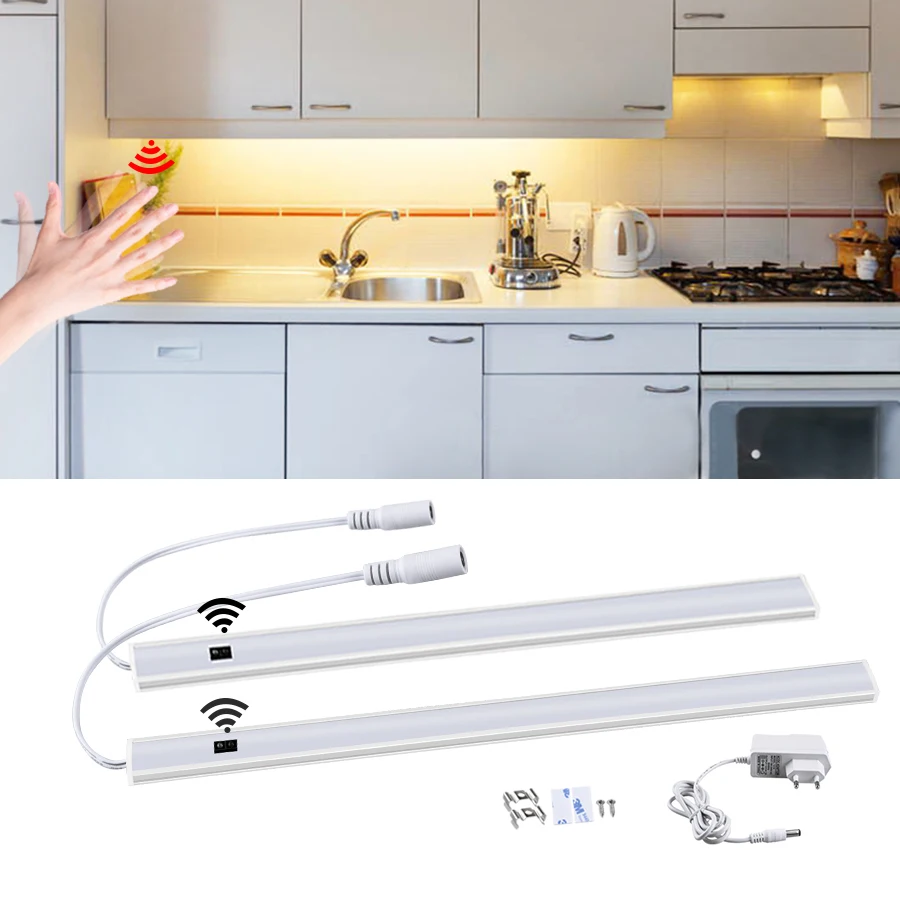 

Hand Scan Sweep Sensor Cabinet Lights DC12V 30/40cm Led Tube with EU US Power For Home Wardrobe Closet Kitchen Lighting