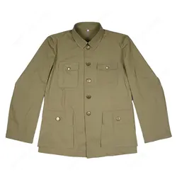 WW2 CHINA KMT MEN  UNIFORM TYPE  CHINESE SUIT  SOLIDER JACKET ANTI - JAPANESE GRASS GREEN JACKET COPY FILM EXPORT PURE COTTON  C