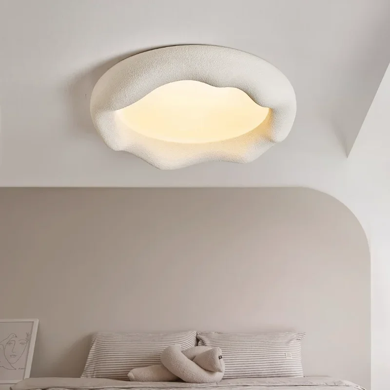 Modern Wabi Sabi Cloud Light Ceiling Cream Style Baby Room Light Minimalist Led Lamp Living Room Bedroom Eye-care Resin Ceiling