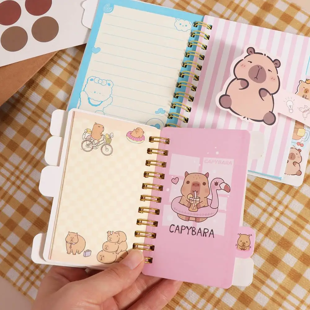 Planificador de notas de capibara, Bloc de notas pequeño multifunción de dibujos animados, libretas de capibara de Color aleatorio, bonito cuaderno de capibara Kawaii