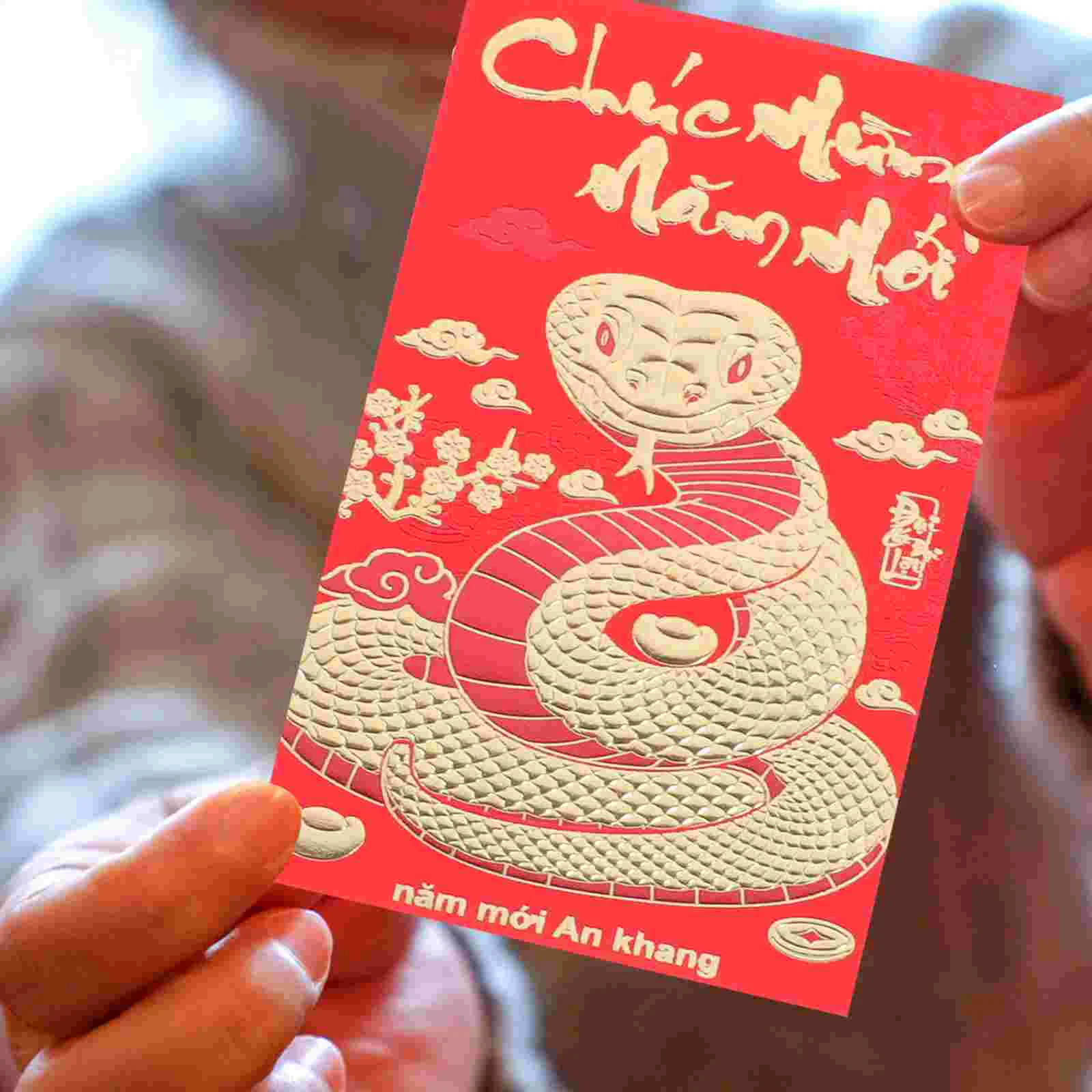 30 Pcs Year of The Snake Spring Festival Red Envelope Pockets New Gift Year's Bag Paper Lunar Gifts