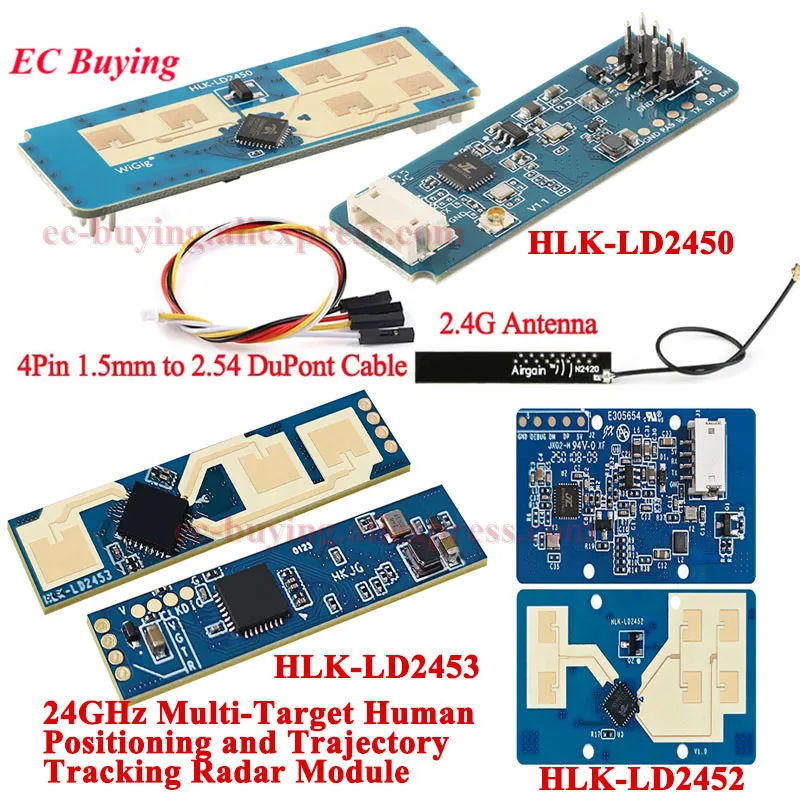 1-10Pcs Hi-Link HLK-LD2450 LD2452 LD2453 MM Wave Human Body Motion Tracking Trajectory Radar Sensor Module Multi-Target Position