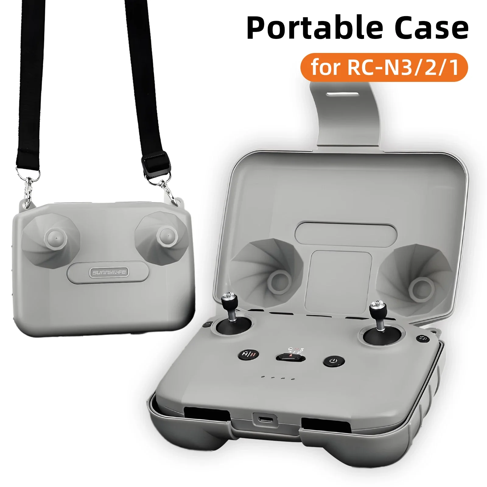 

Case for DJI RC N3 2 1 Controller Controller PC Hard Flipopen Portable Protective Case With Lanyard for FLIP/Air3 Accessories