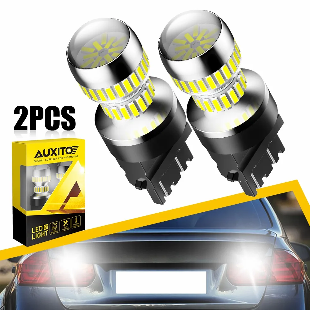 AUXITO T25 foco LED 3157 Canbus NO Hyperflash P27/7W bombilla coche DRL posición estacionamiento freno luz de invitación lámpara de señal 12V blanco