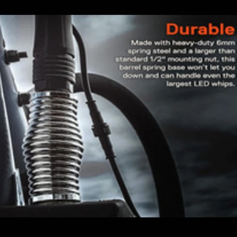 เสาอากาศฤดูใบไม้ผลิธงฤดูใบไม้ผลิ 1/2 นิ้วฤดูใบไม้ผลิ CB เสาอากาศฤดูใบไม้ผลิฐานสําหรับรถบรรทุกรถ RZR UTV Can Am ATV