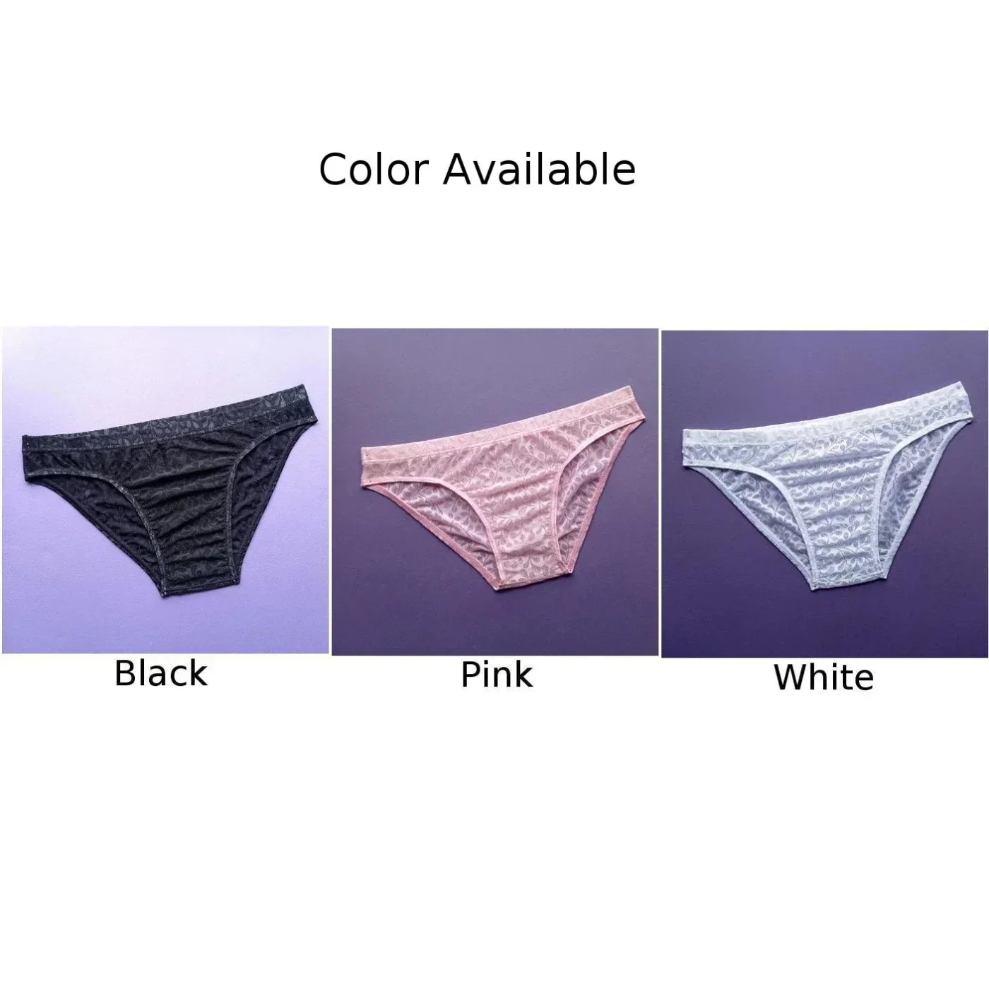 Men\'s Briefs Sexy Transparent G-String Bikini Men Lace Sheer Pouch Briefs Thongs Underwear Underpants Sissy Panties High Quality