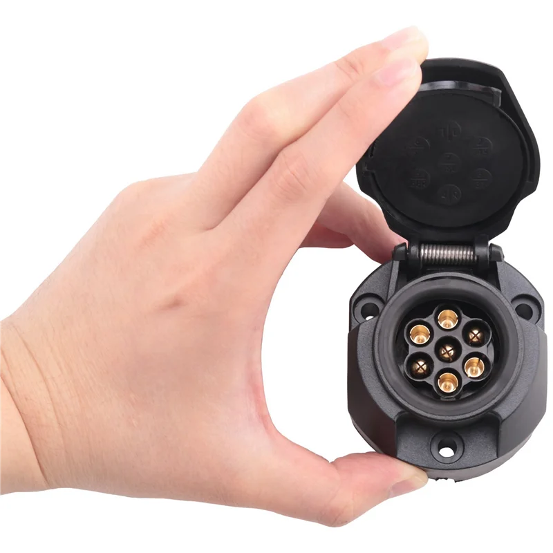 

A03Q-3X 7 Pin European Trailer Socket+Plug Tow Bar Connector Adapter For Car Truck Boat Caravans Transfer Signal Adapter 12V