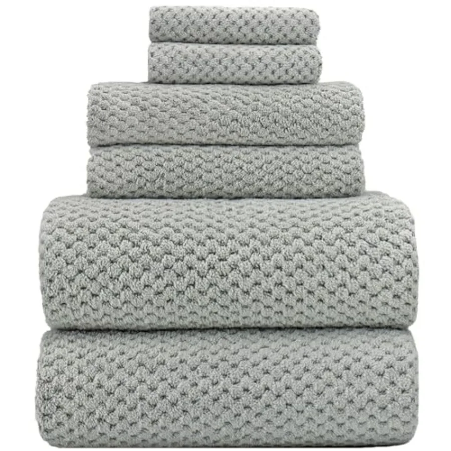 Bath towels for adults, microfiber 80 polyester,grey, oversized 39x78 inch luxury extra large bath sheets, super soft, 6-piece