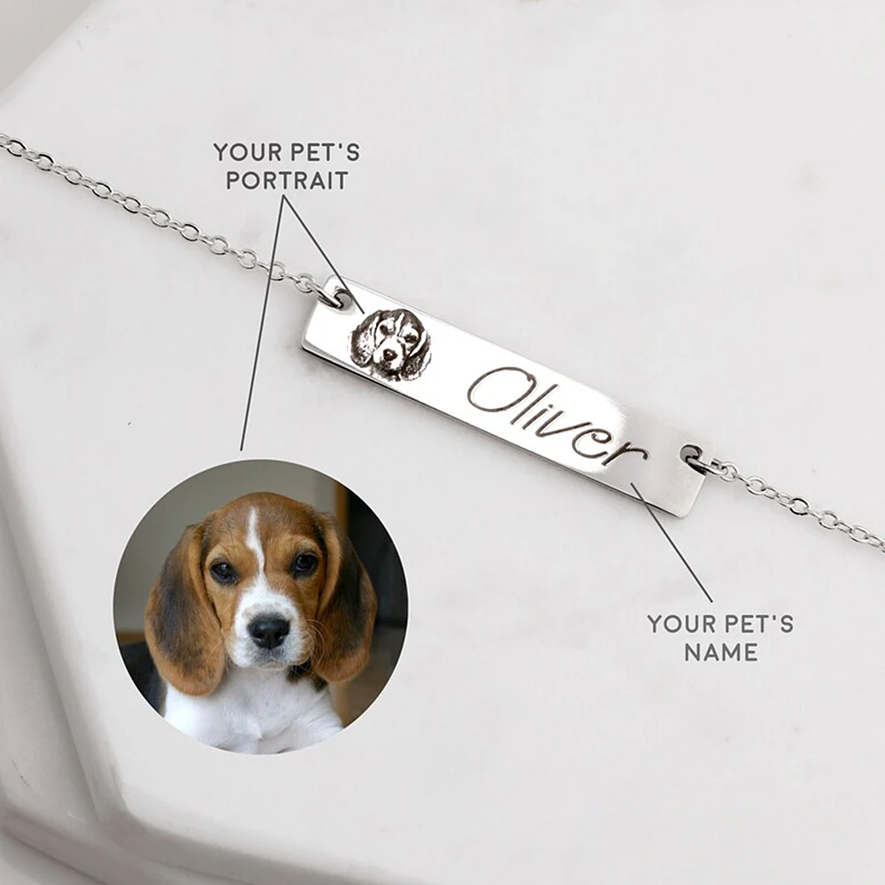 Personalized Custom Engraved Name Pet of People Pendant Necklace for Women Men Word Stainless Steel Jewelry Necklace Gift 2023