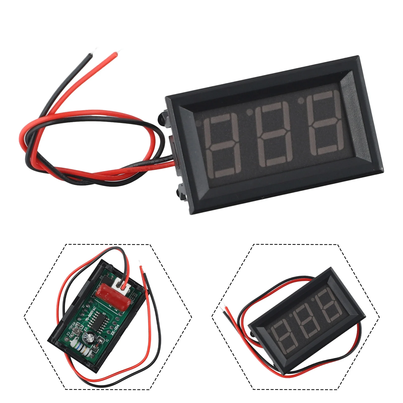 1pc LED Digital Display 2-line AC Voltmeter Head Digital Voltmeter AC 70V-500V Power Tools Supply Measurement Spare Parts