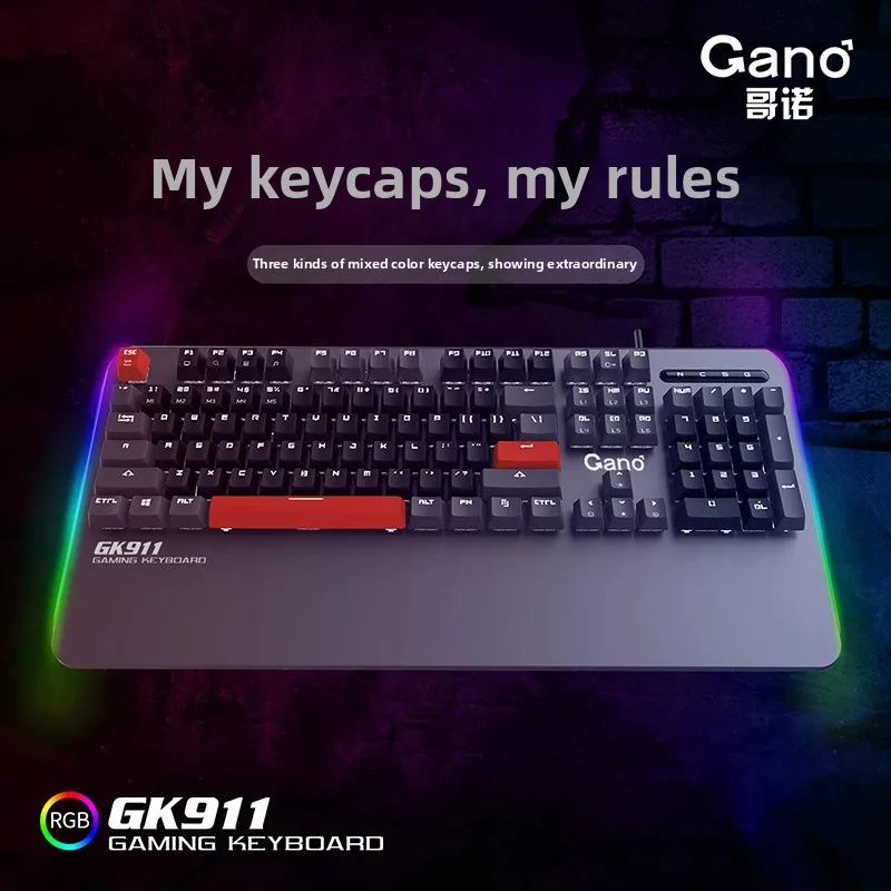 

104Key Wired Gaming Keyboard, LK2.0 Optic Hot-Swap, Transparent PC Keycaps, 12 RGB Modes, Aluminum Top, Anti-Ghosting for PC