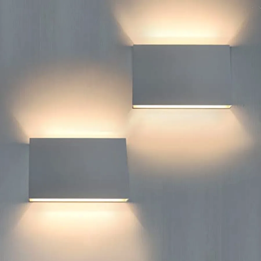 

LED Wall Sconce, Indoor Outdoor Up and Down Wall Lighting Fixtures, Modern Matte Plastic Wall Mount Light, for Living Room Bedr