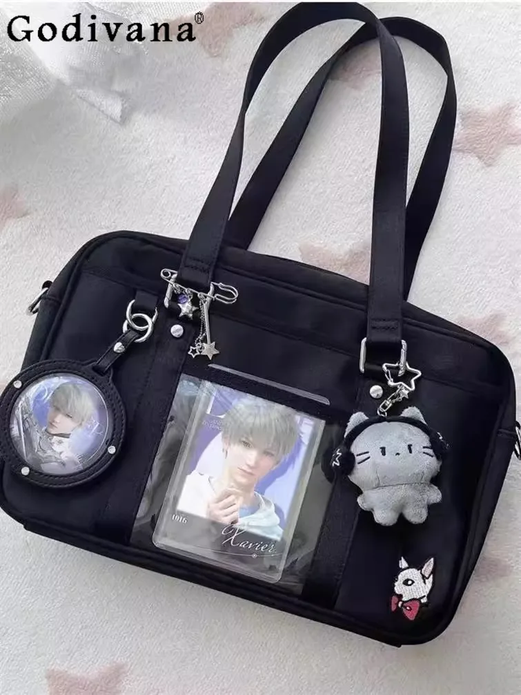 

JK Anime Large Capacity Fashionable Transparent Tote Bag Japanese Original Versatile Commuting Casual Shoulder Bag for Women