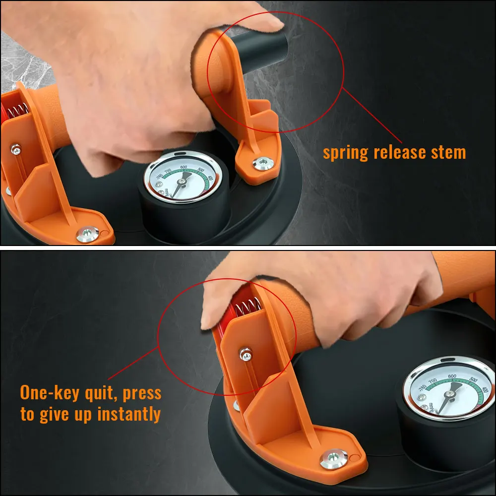 Ventosa a vácuo com capacidade de carga de 250kg, espalhador a vácuo resistente para adsorção de azulejos, vidro de granito, levantamento de copo de 8 polegadas