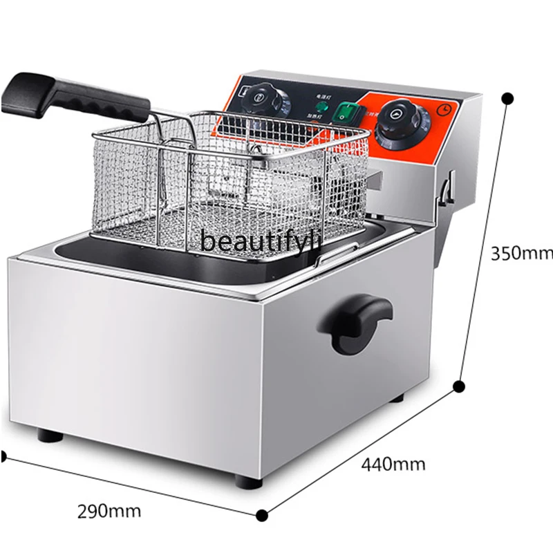 

Timed Fryer Commercial Electric Fryer Single Cylinder Fried Chicken French Fries Oil Fryer 10L