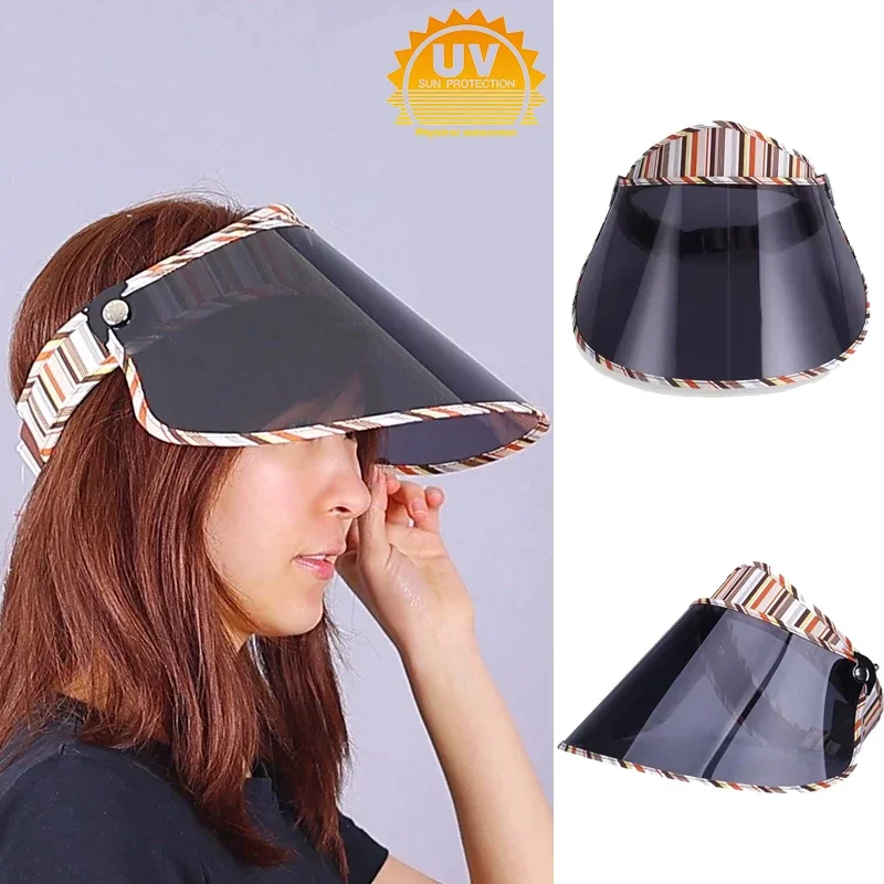 Outdoor Sun Visor Hat Shade Shield Striped Headband UV Protection Sun UV Protection Scratch Sports Golf Caps for Beach Camping