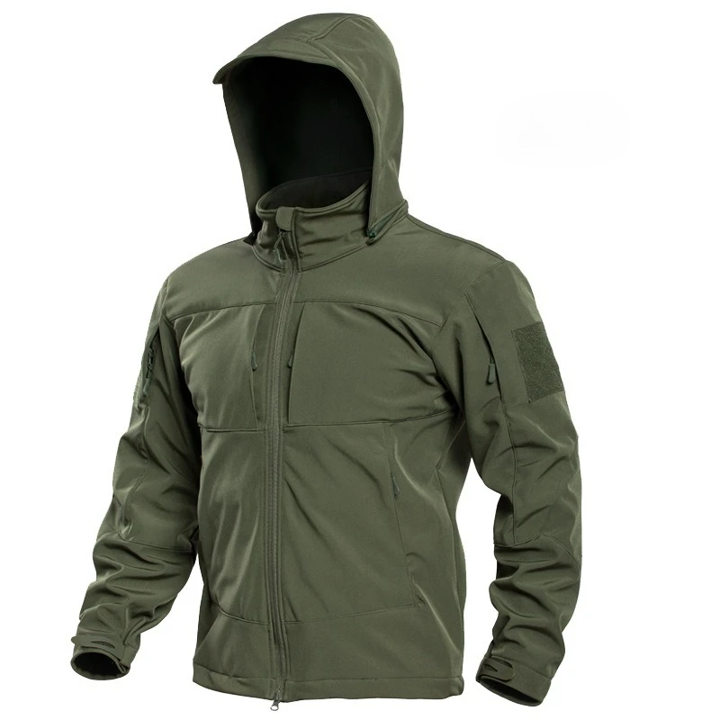 Immagine 5: Special Ops da uomo Tattico militare Soft Shell Giacca invernale foderata in pile caldo Cappotto con cappuccio staccabile Giacca a vento da snowboard per escursionismo
