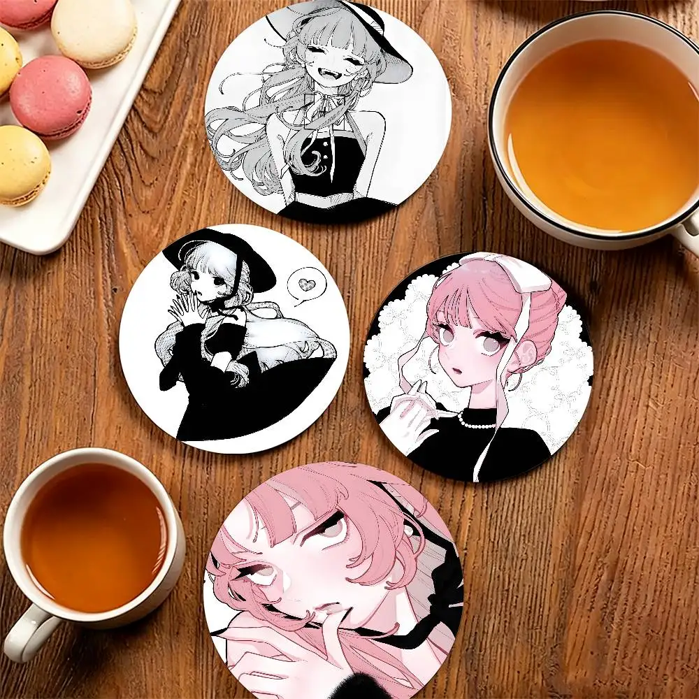 F-Fall in Love You False A-Angels Wooden Cup Mat Cappuccino Vodka Juice Water Coaster for Flower Shop